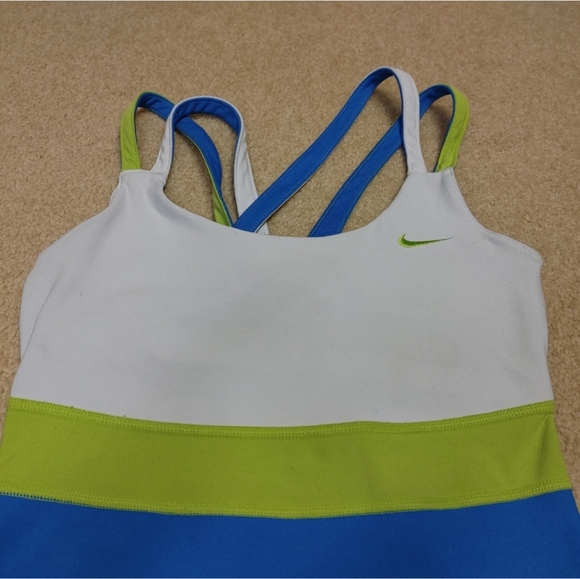 Nike Dry Fit Strappy Back Tank - Blue, Green and White - XS - Picture 3 of 5